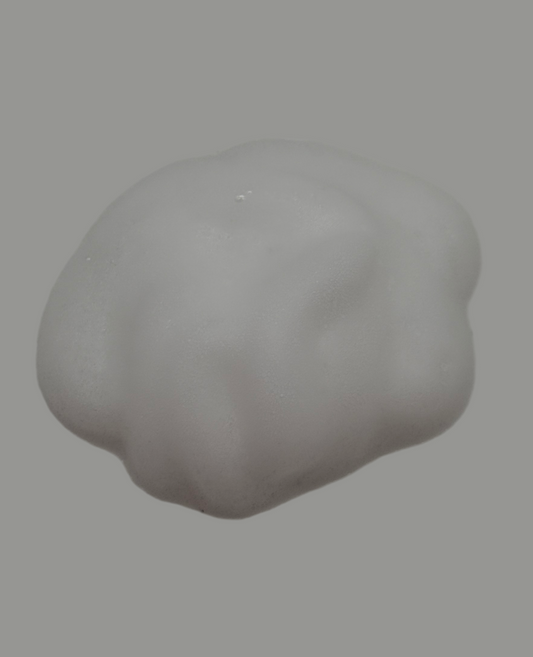 Schaum/Mousse einer Reinigung auf einem weißen Hintergrund dargestellt